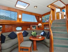 Yacht interior salon on the Island Odyssey